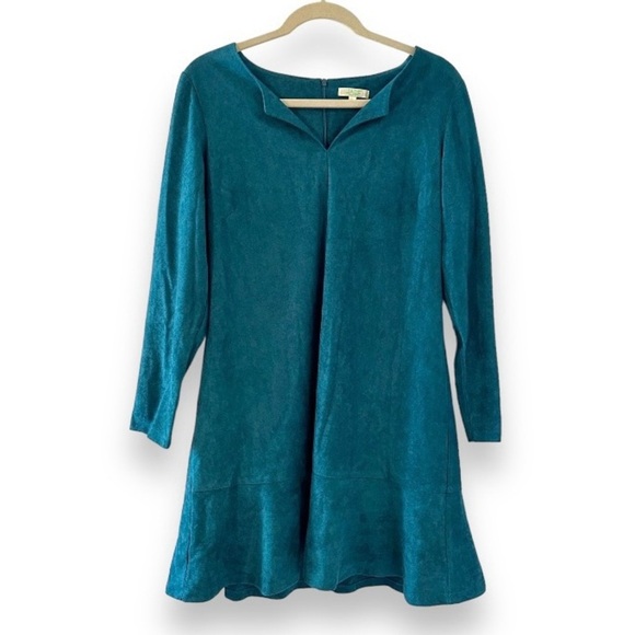 Jade Melody‎ Tam Green Suede Long Sleeve Dress Women’s Size Large EUC - Picture 1 of 13